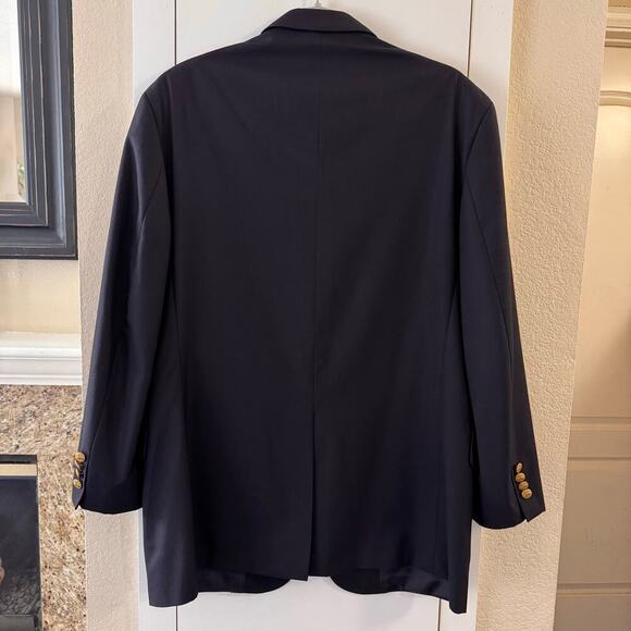 Brooks Brothers x Loro Piana Wool Brooksease Blue Blazer Coat Gold Buttons 42R - Picture 4 of 14